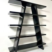 Bookshelf, Black Lacquered, Italy, 1980s