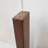 Vintage 1970 side table in green epoxy resin & solid oak 70s raw