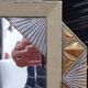 Gilded and silver art deco mirror 72x45cm