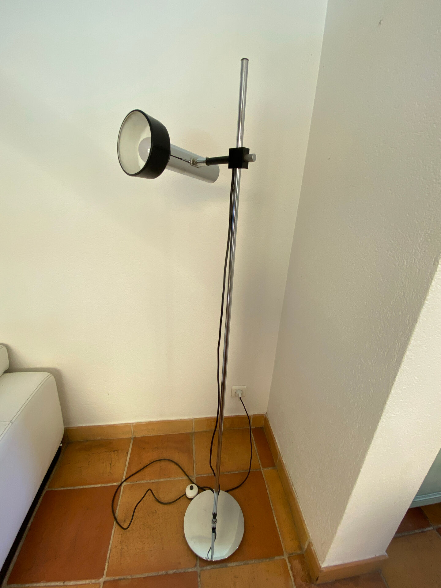 Floor lamp, chrome steel, adjustable, Staff L401