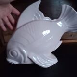 Lejan - poisson art deco en mouvement faïence craquelée rosé