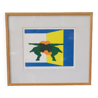Carl Magnus, Abstract Composition, Original Lithograph, 1969, Framed