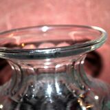 Bohemian crystal baluster vase - richly carved decoration engraved with clover