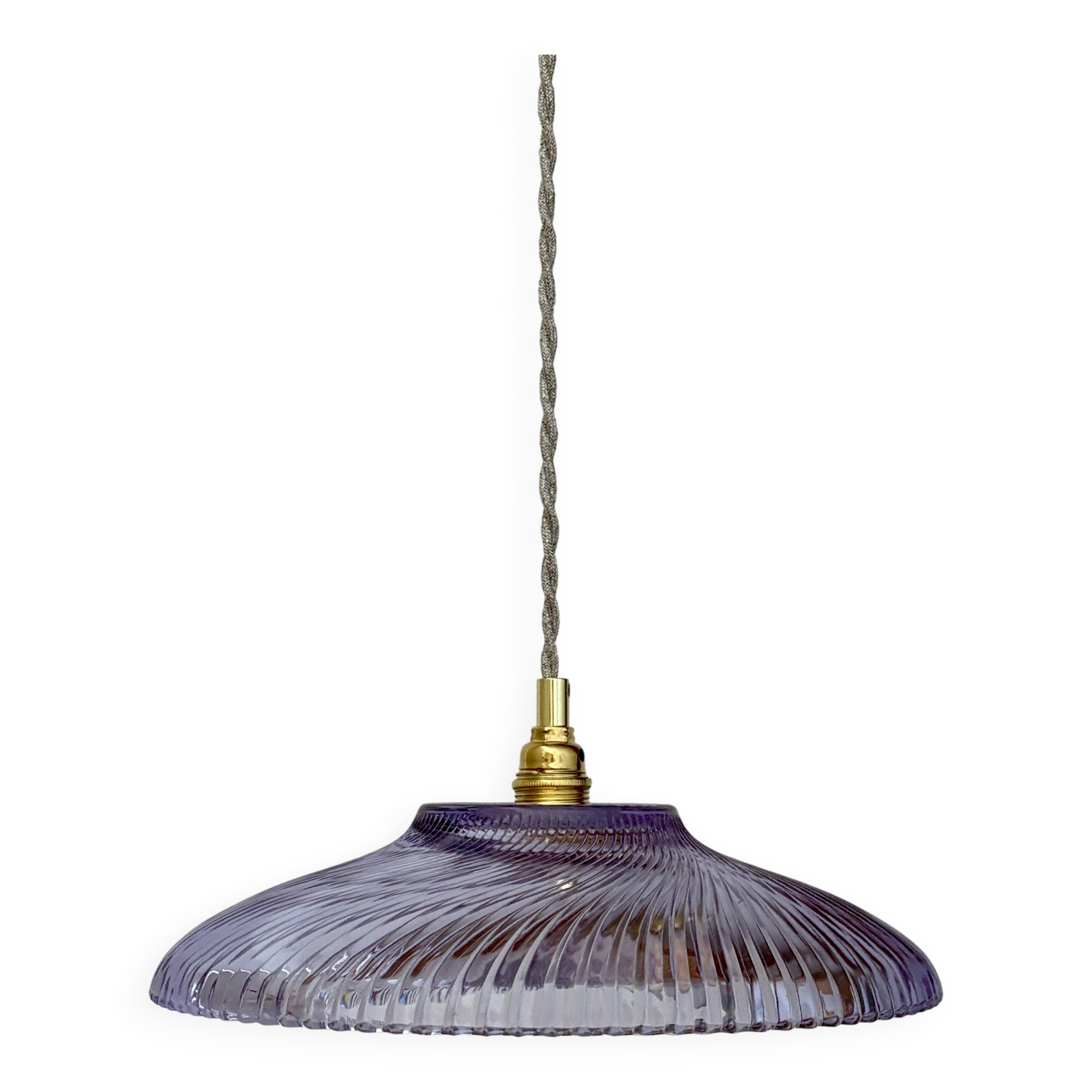 Vintage purple glass pendant light - tableware collection -