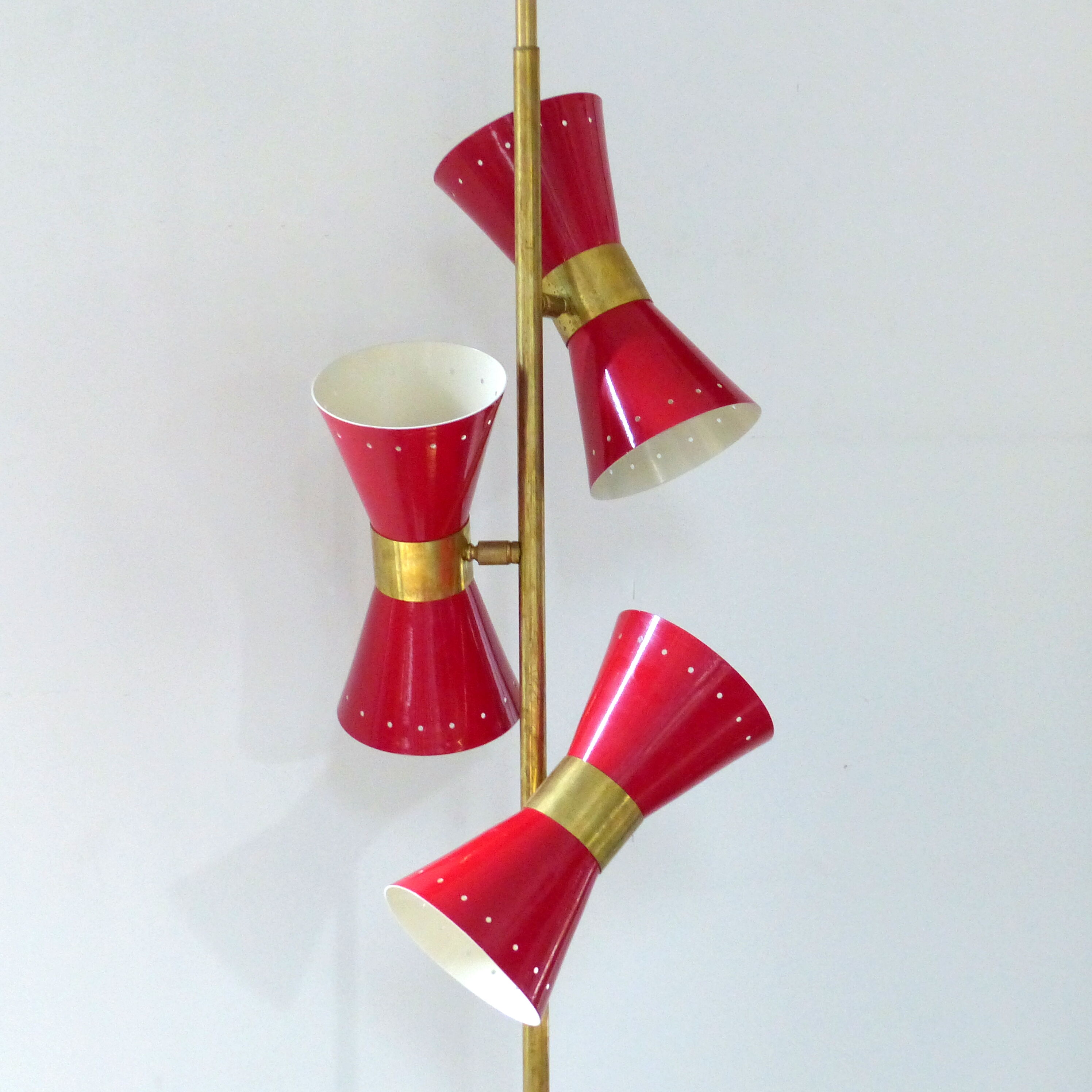 Lampadaire diabolo 3 feux dans le style des créations italiennes des années 50
