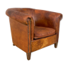 Fauteuil club en cuir de mouton