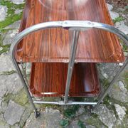 Vintage folding rolling trolley with 2 trays