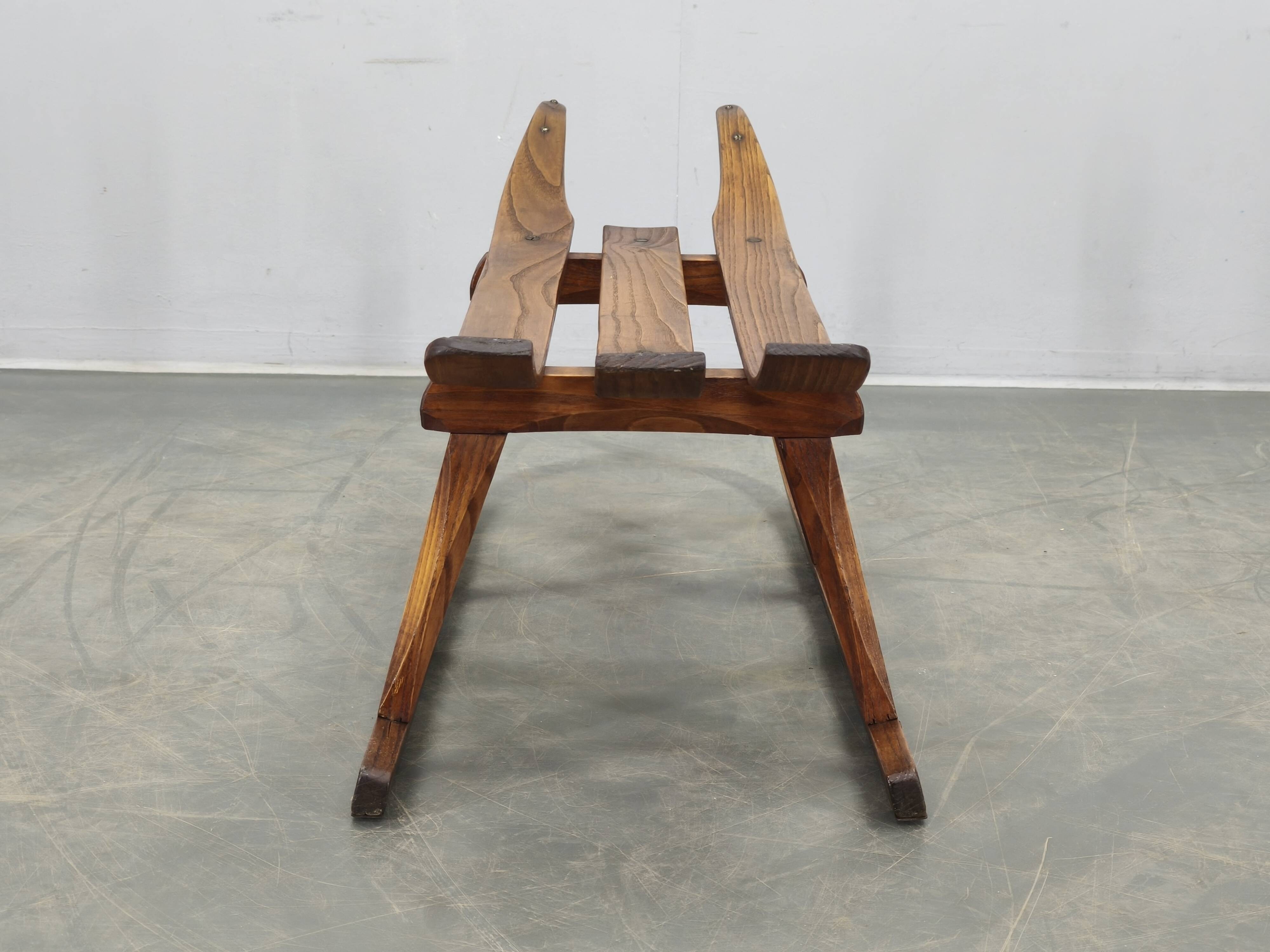 1930s Czech Oak Art Deco Sled