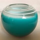 Small turquoise blue Murano style vase