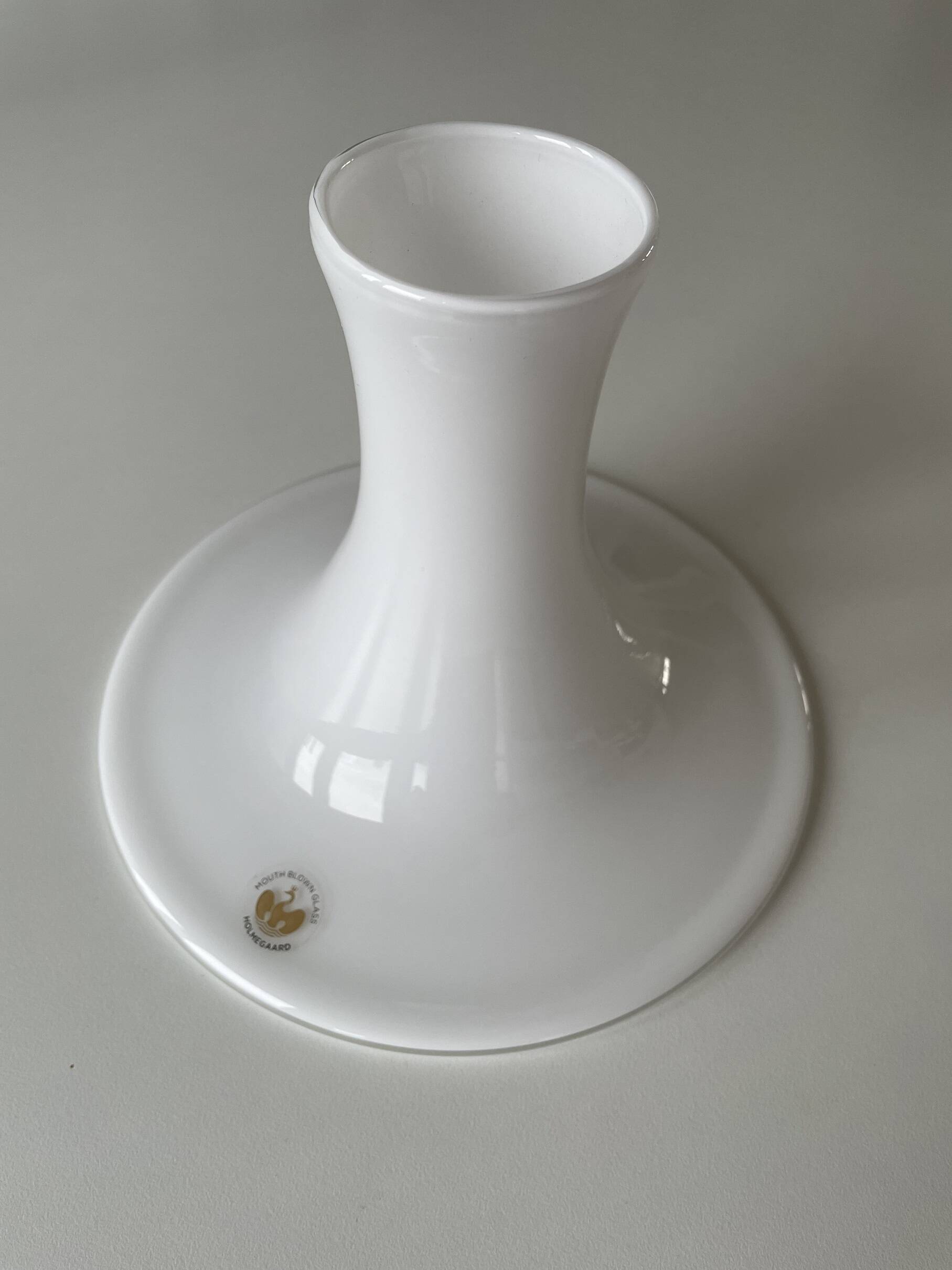 Vintage Scandinavian pendant light "Mandarin" in opaline by Michael Bang for Holmegaard, Denmark 1980s