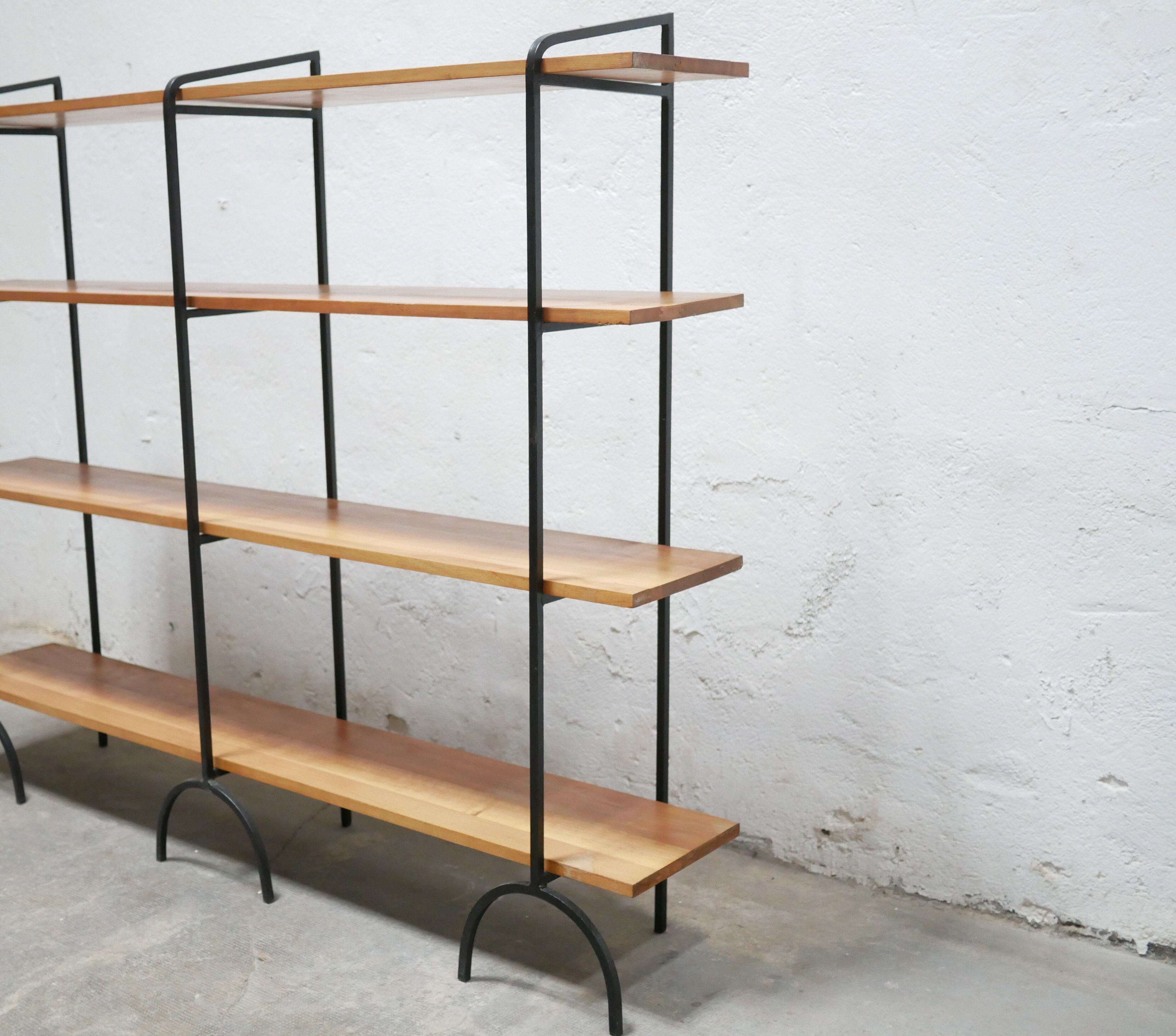 Vintage wooden and metal shelf