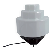 Lampe Art Déco Steamline Modern, vers 1930 – Verre opalin et fer Forgé