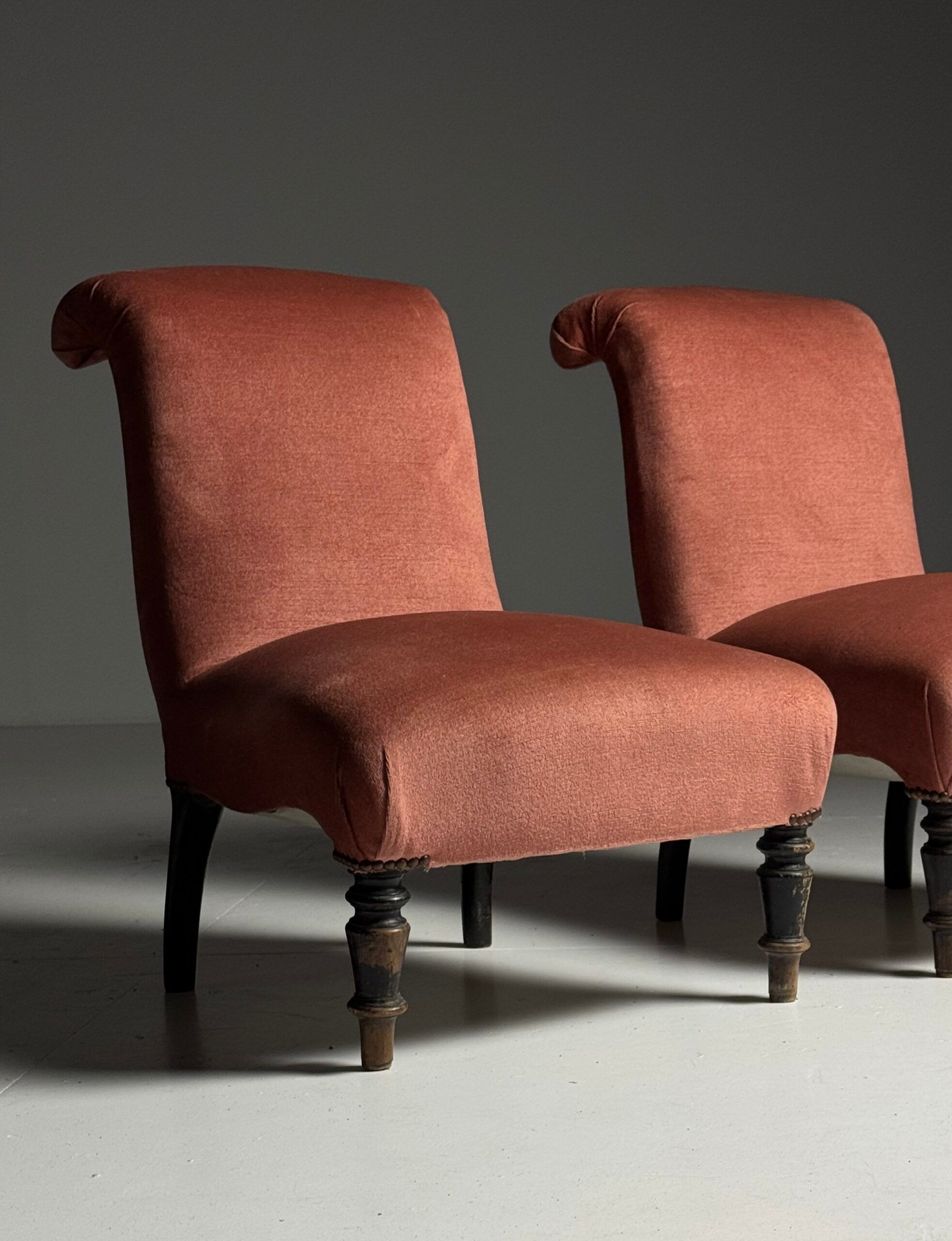 Ensemble de 2 fauteuils à pantoufles français vers 1900