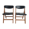Lot de 2 chaises en bois et skai
