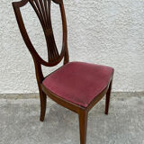 Set of 6 wooden chairs sitting red