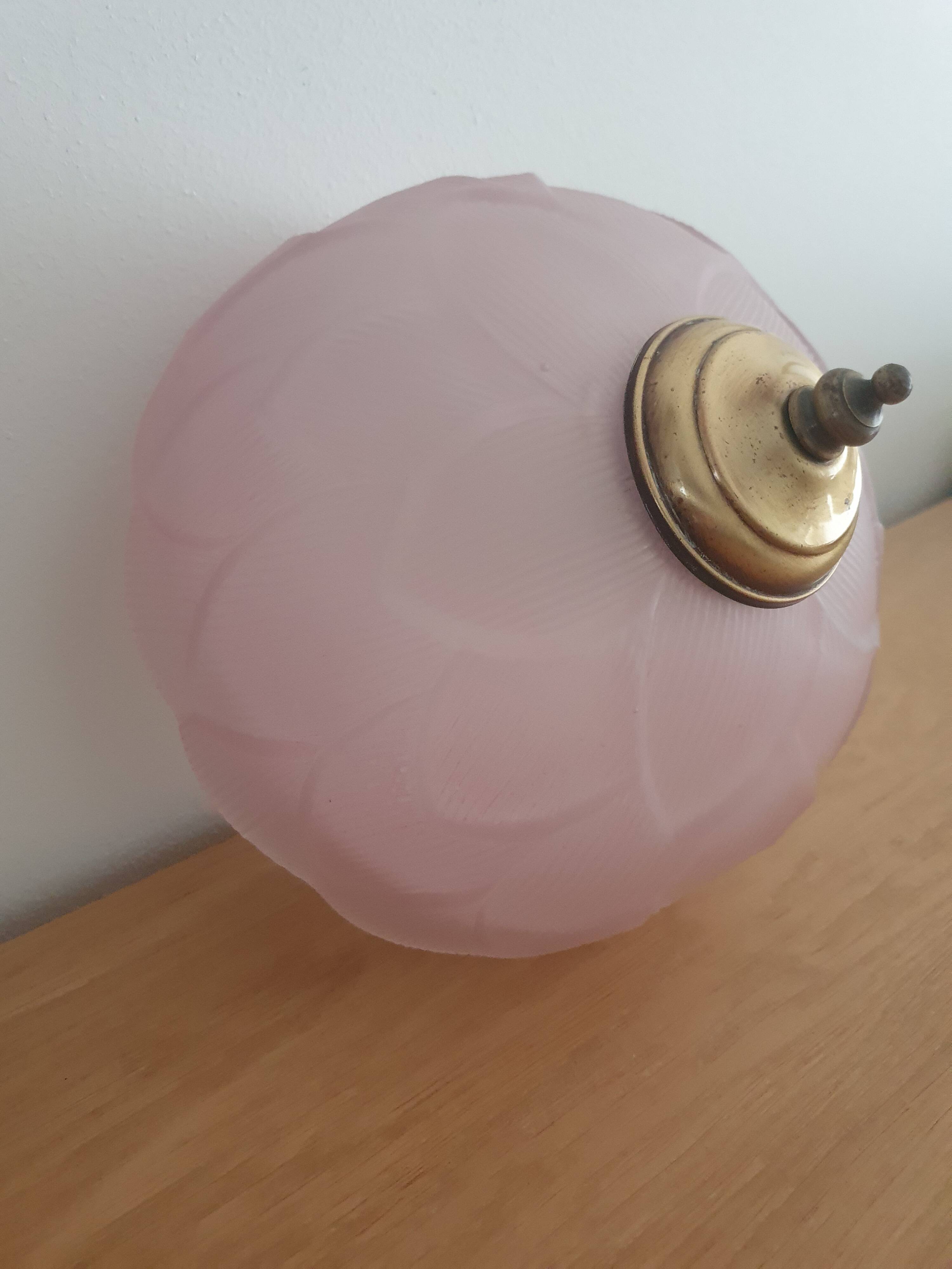 Vintage pink glass ceiling light