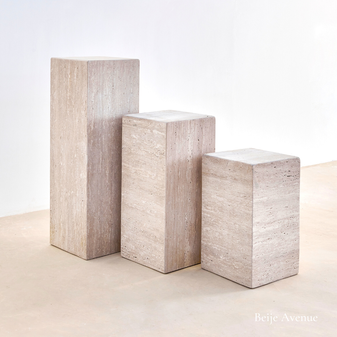 Lot de 3 colonnes Hera travertin naturel