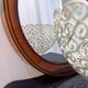 Vintage round orange plexiglass mirror Space Age 1970s