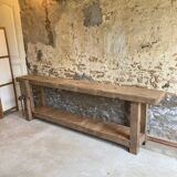 XXL solid oak console workbench