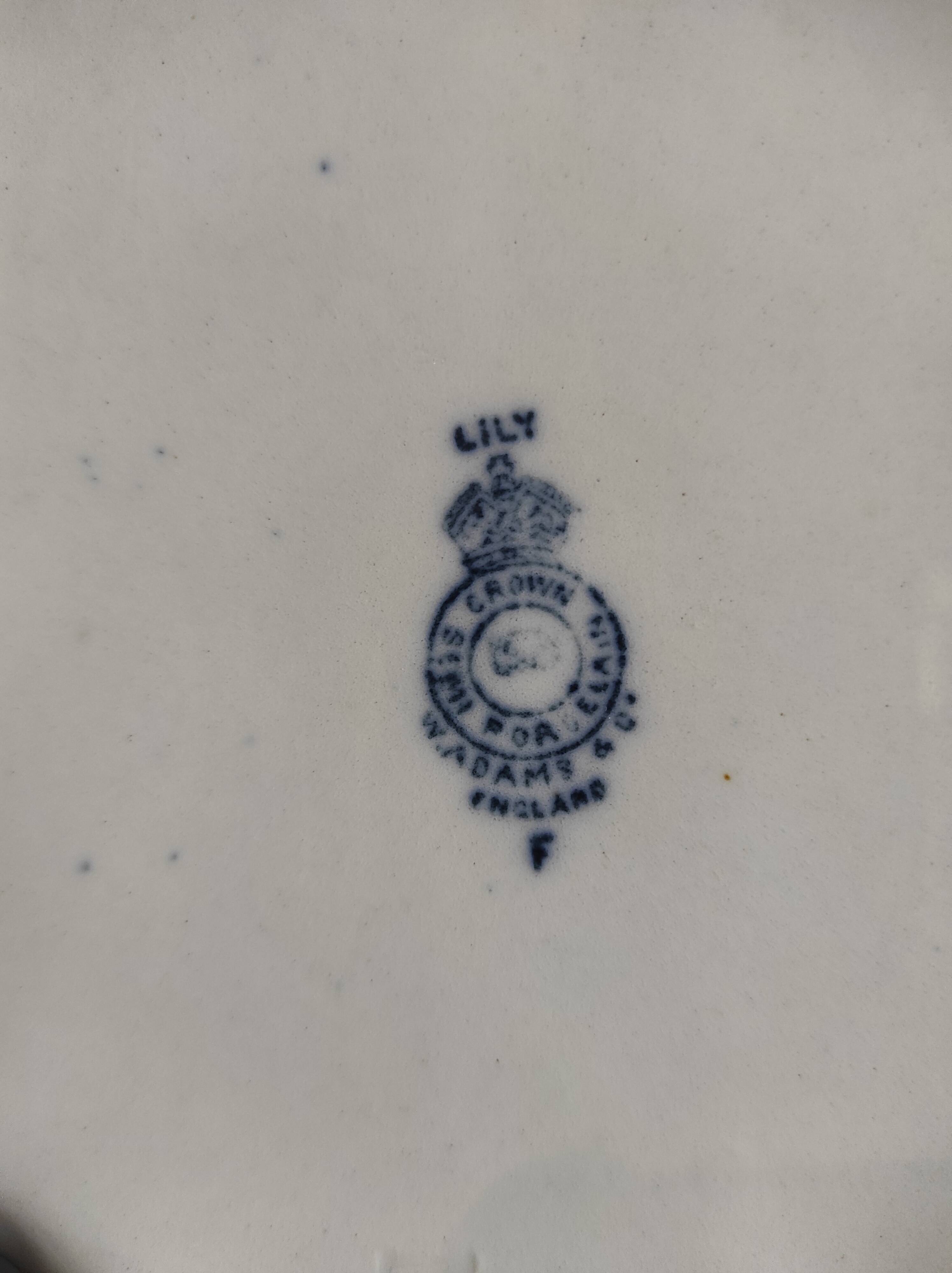 Set of 2 soup tureens, 19th century, Williams & Co. Crown china, Lily patte