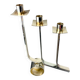 Art Deco 3-flame candelabra in stainless steel, France