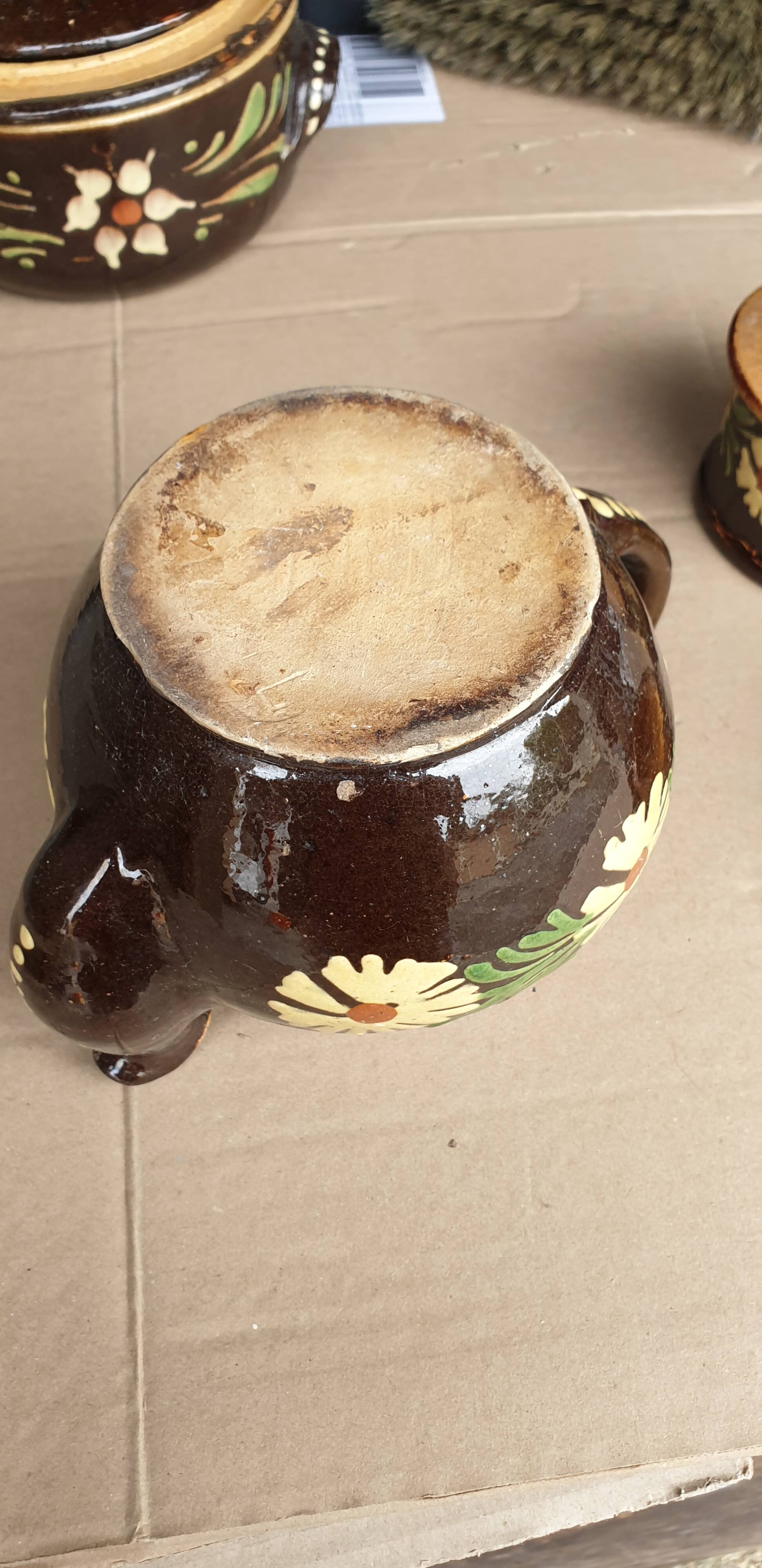 Alsatian glazed terracotta coffee pot