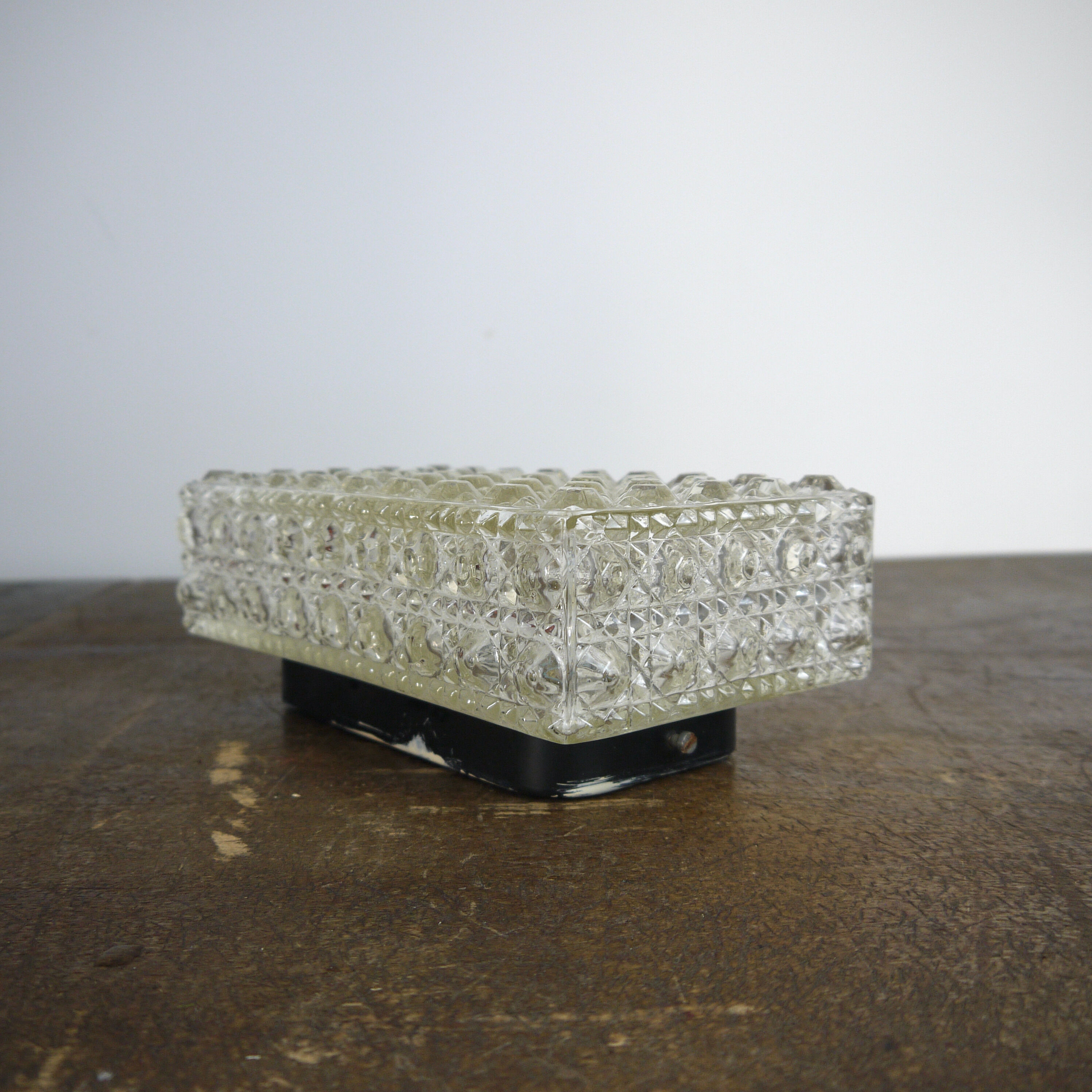 Rectangular chiseled glass ceiling light