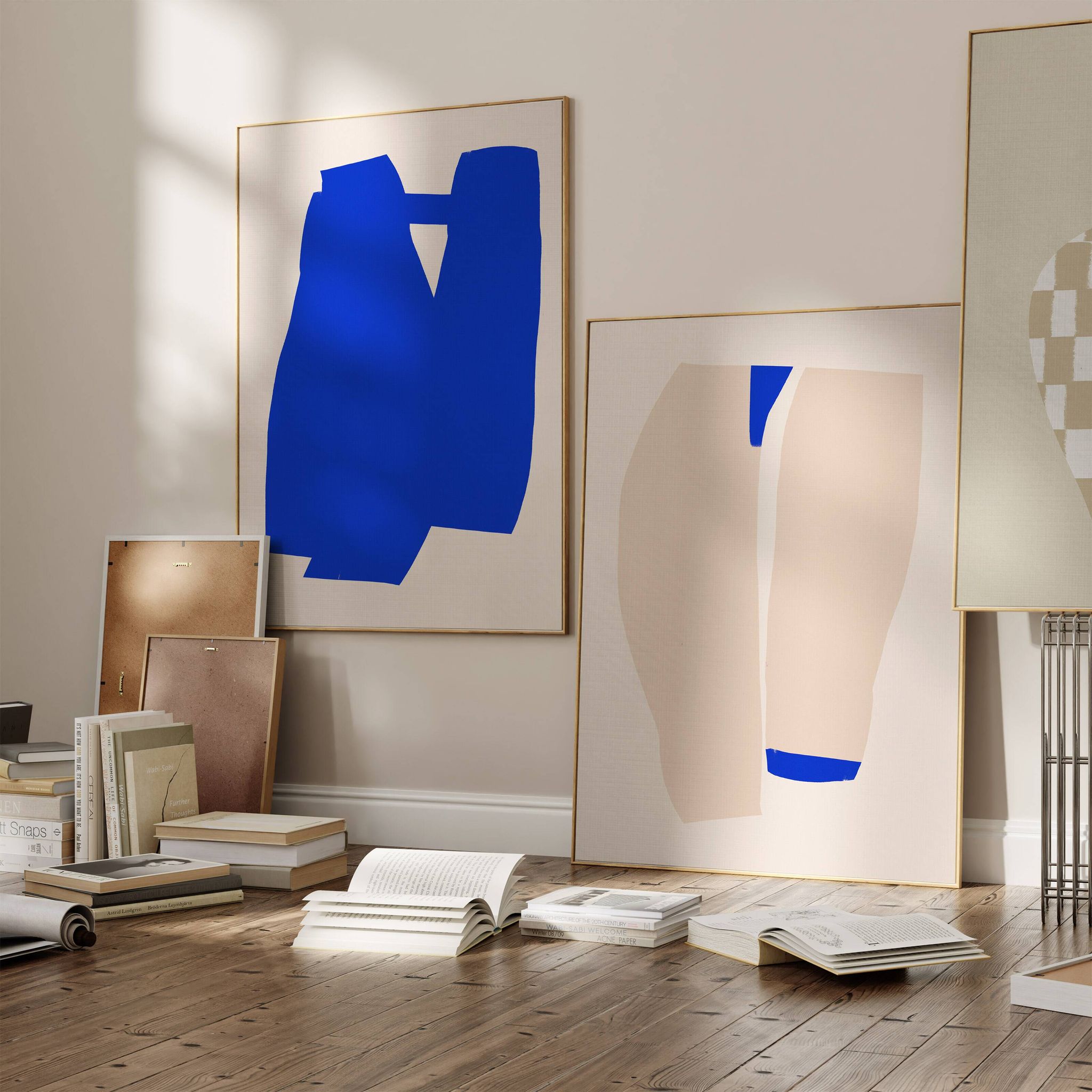Pair of prints, abstract wall art set of two, 50x70cm