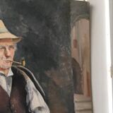 Portrait old oil signed