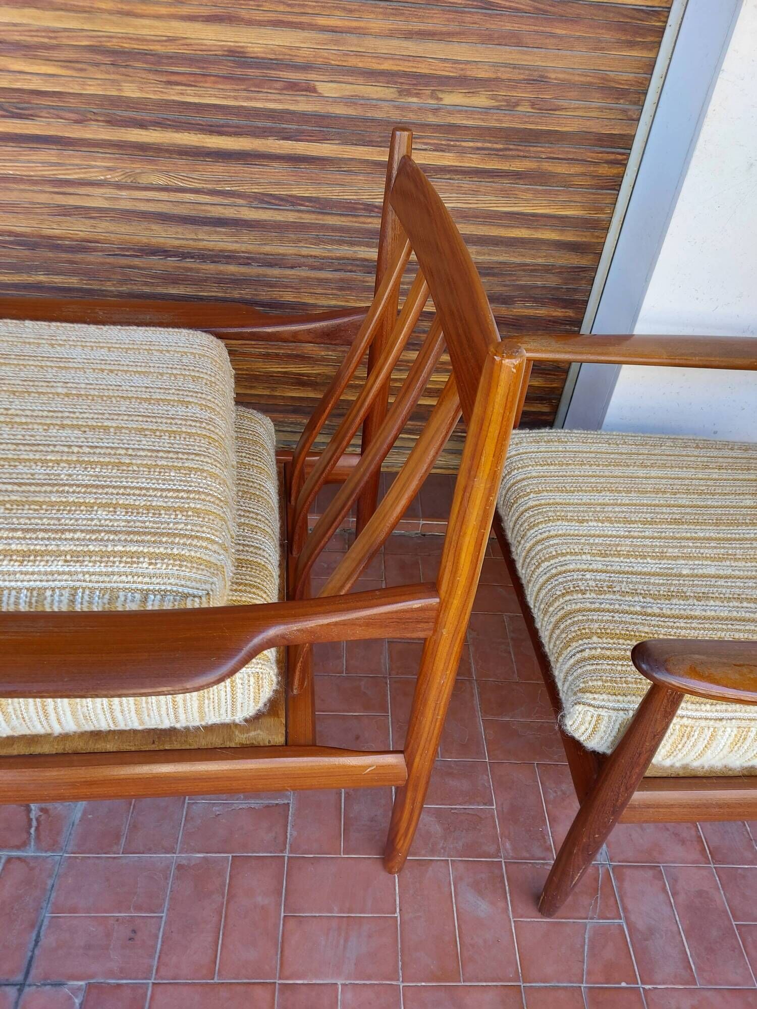 Scandinavian armchair Grete Jalk in teak, 50