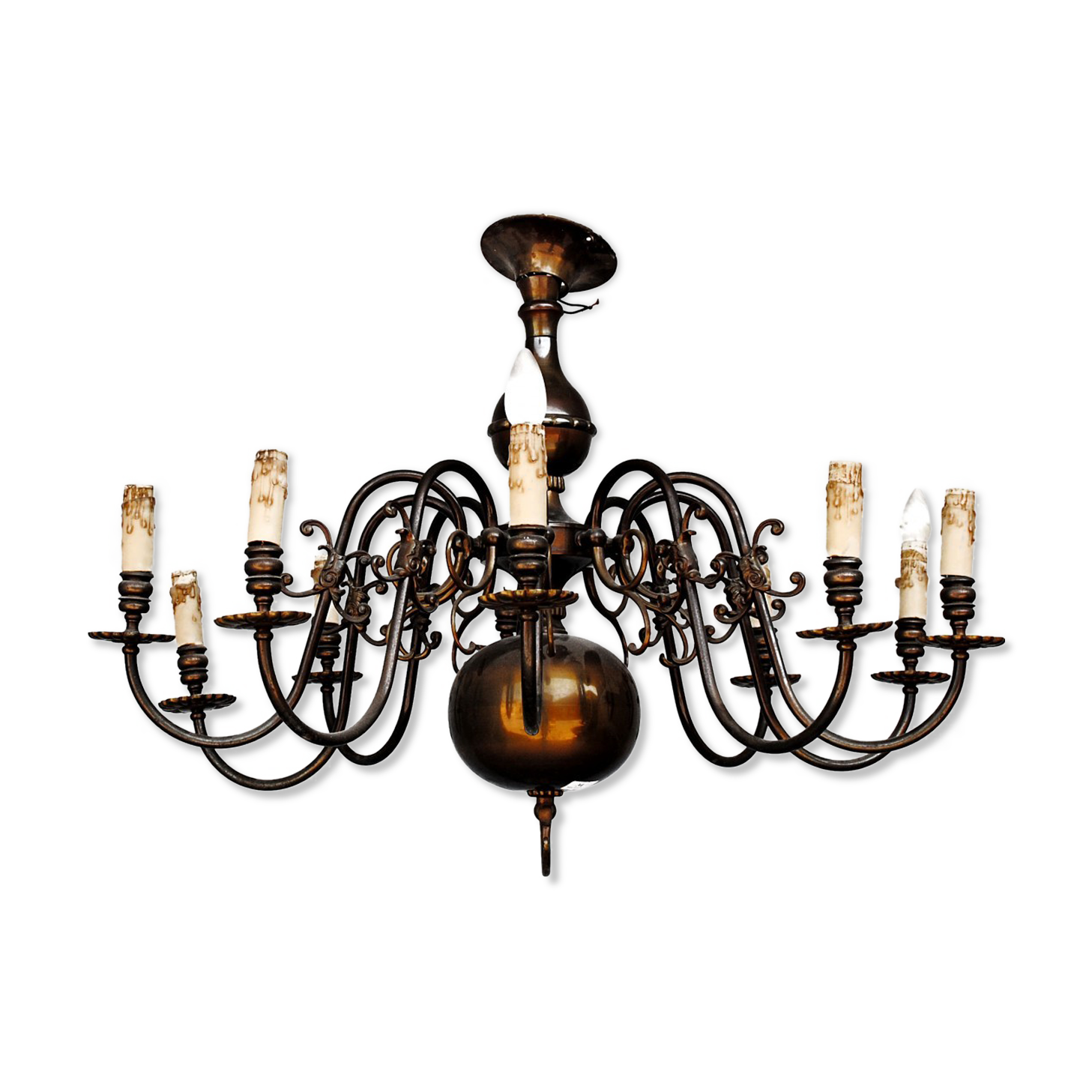 Chandelier style Dutch copper 10 lights
