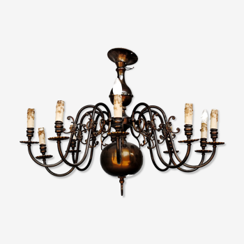 Chandelier style Dutch copper 10 lights