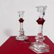 Baccarat - Candlestick (2) - Crystal, Glass - Harcourt candlestick Red