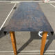 Grande table industrielle années 50 acier et bois 200cm