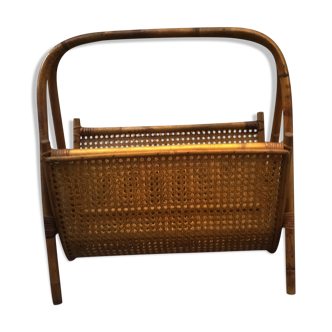 Vintage rattan magazine holders