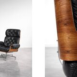 Vintage Mid-Century Modern Swiss Leather Lounge Chair from Giroflex