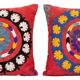 Set of 2 vintage embroidered cushion covers 53x56 cm