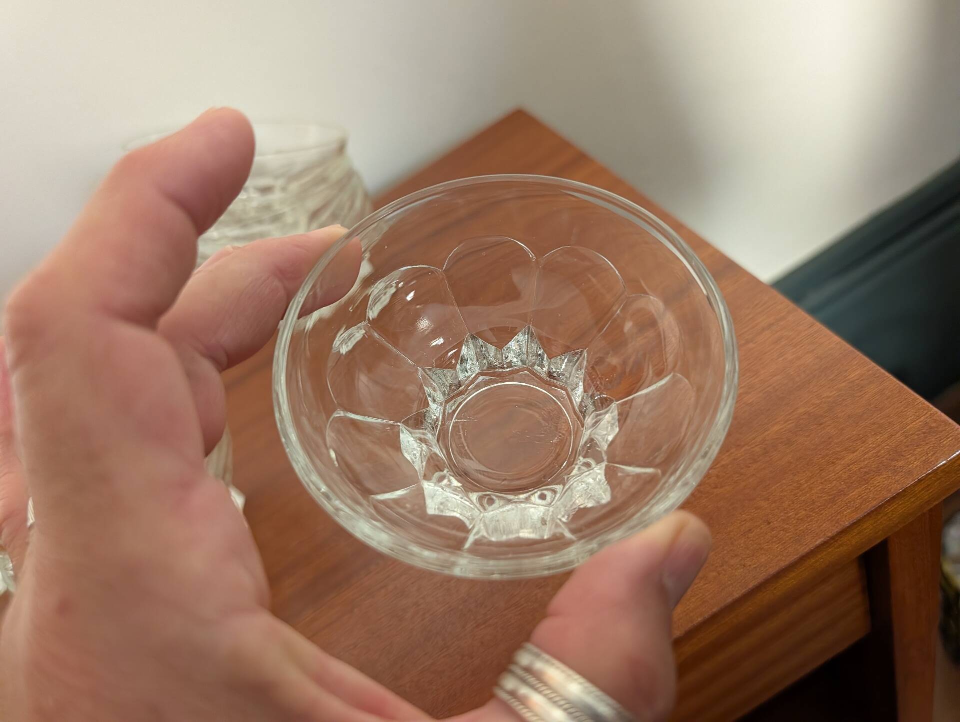 11 French moulded glass cups – 1970s