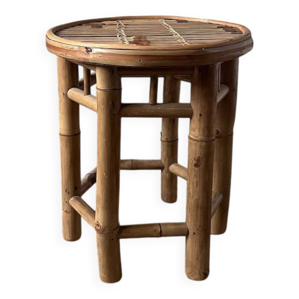 Tabouret ou porte-plantes en bambou