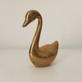 Large swan in solid gilded brass from the 50s