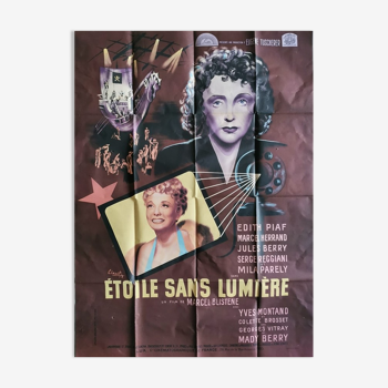 Affiche originale 1945 étoile snas lumière Edith Piaf Cinart Marcel Blistene Reggiani