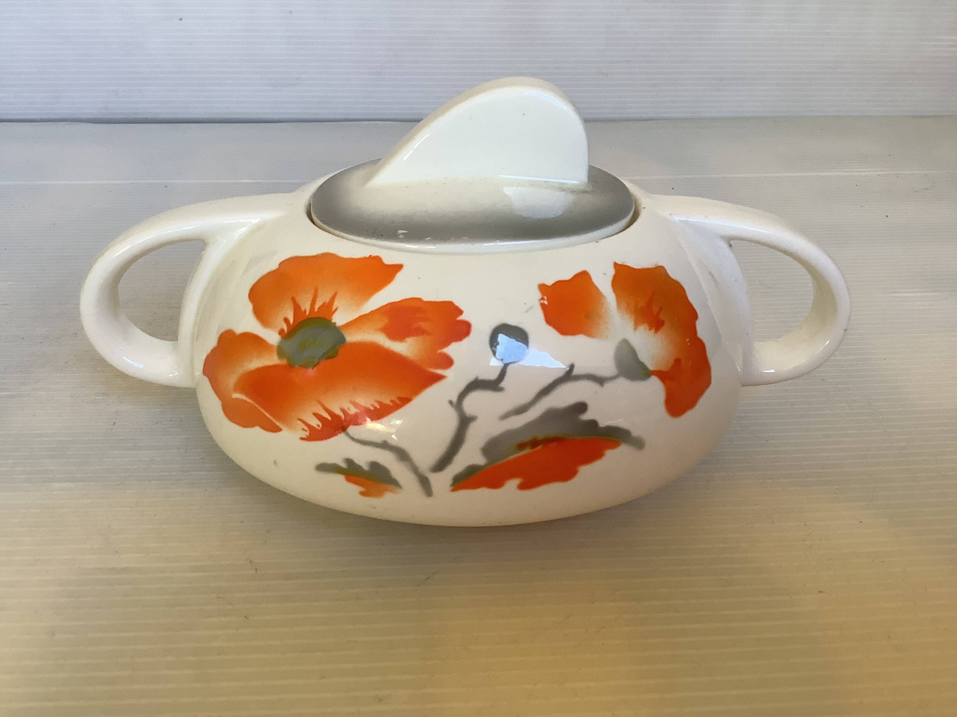 Art Deco flower sugar bowl