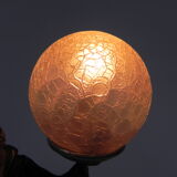 Art deco desk lamp sitting woman with globe