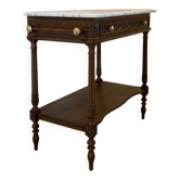 Console, desserte Louis XVI acajou et marbre blanc, époque XIXème