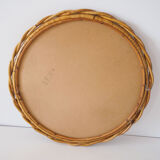 Vintage rattan sun mirror