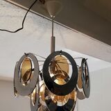 Metal chandelier and plexiglass 70s