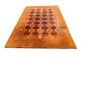 Large vintage shaggy carpet DESSO Menuette 200x300 cm orange & brown 1970