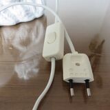 Owl lamp, ceramic owl and opaline ball 70s