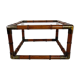 Coffee table from the 70s in wood, glass and brass