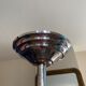 Art Deco pendant lamp in frosted glass and floral disc